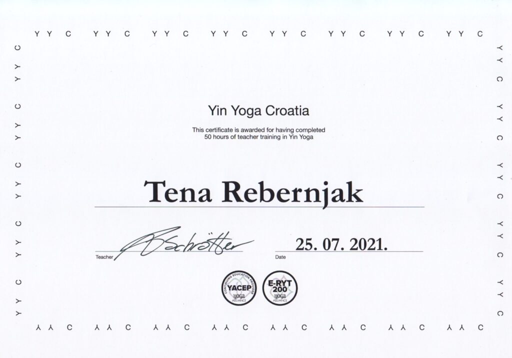 Yin Yoga teacher training course