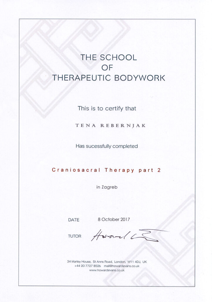 Second course of Craniosacral Therapy