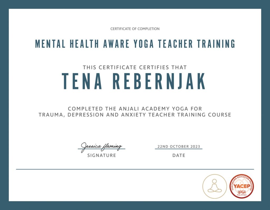 Yoga certificate