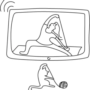 Online yoga illustration